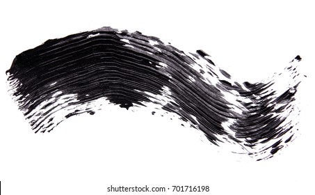 Brush Strok Of Black Shade Of Mascara On White