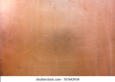 Brushed surface of brass, old plate of copper texture