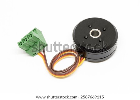 Brushless DC motor with integrated encoder and industrial-grade wiring, featuring a robust design for robotics, automation, and precision motion control applications