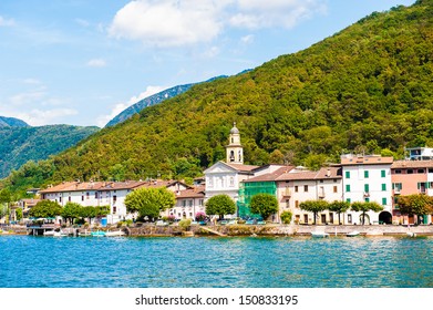 Brusino Arsizio, A Municipality In The District Of Lugano In Switzerland On The Lake Of Lugano. The Village Has Been Inhabited Since The Roman Era.