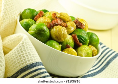 Brussel Sprouts With Chestnuts And Bacon