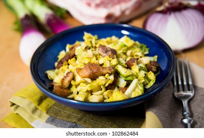 Brussel Sprouts Sauteed With Pork Belly