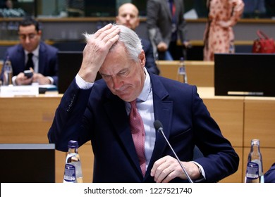 Brussels, Belgium. 12th November 2018.European Union's Chief Brexit Negotiator Michel Barnier Attends An EU's General Affairs Council.