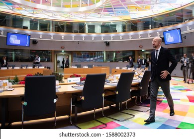 Brussels, Belgium 13.12.2019  European Council President Charles Michel At The European Union Leaders Year-end Summit In Brussels.