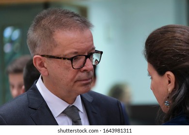 Brussels, Belgium. 13th February 2020. 
Austrian  Minister Of Health Rudolf Anschober Attends A Special European Health Ministers Meeting On Coronavirus Crisis.