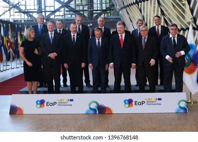 Brussels, Belgium. 13th May 2019.Leaders Of The EU And Eastern Partnership Group Pose For The Photograph During The 10th EU-Eastern Partnership Council Meeting.