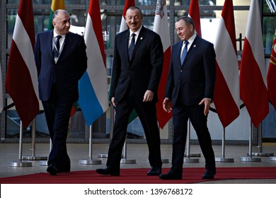 Brussels, Belgium. 13th May 2019.Leaders Of The EU And Eastern Partnership Group Arrive For The Photograph During The 10th EU-Eastern Partnership Council Meeting.