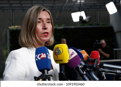 Brussels, Belgium. 15th May 2018. High Representative Of The Union For Foreign Affairs And Security Policy Federica Mogherini Arrives At A Meeting On Iran Nuclear Deal. 