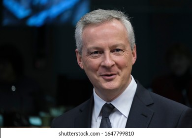 Brussels, Belgium. 17th February 2020.  French Economy And Finance Minister Bruno Le Maire  Attends An Eurozone Finance Ministers Meeting.