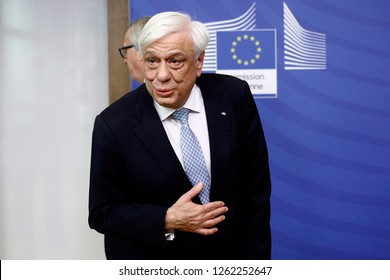 Brussels, Belgium. 19th Dec. 2018.Greece's President Prokopis Pavlopoulos Gives A Press Conference At The European Commission. 