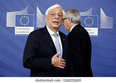 Brussels, Belgium. 19th Dec. 2018.Greece's President Prokopis Pavlopoulos Gives A Press Conference At The European Commission. 