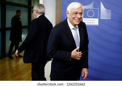 Brussels, Belgium. 19th Dec. 2018.Greece's President Prokopis Pavlopoulos Gives A Press Conference At The European Commission. 