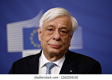 Brussels, Belgium. 19th Dec. 2018.Greece's President Prokopis Pavlopoulos Gives A Press Conference At The European Commission. 