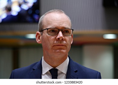 Brussels, Belgium. 19th November 2018. Ireland's Foreign And Trade Minister Simon Coveney Attends An EU's General Affairs Council. 