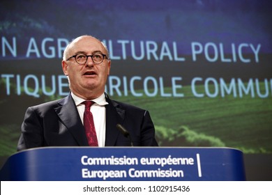 Brussels, Belgium. 1st June, 2018.Press Conference By European Commissioner Phil HOGAN On The Common Agricutural Policy. 