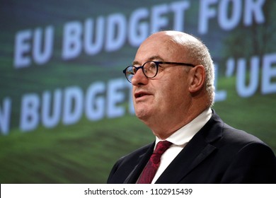 Brussels, Belgium. 1st June, 2018.Press Conference By European Commissioner Phil HOGAN On The Common Agricutural Policy. 