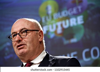 Brussels, Belgium. 1st June, 2018.Press Conference By European Commissioner Phil HOGAN On The Common Agricutural Policy. 