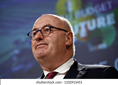 Brussels, Belgium. 1st June, 2018.Press Conference By European Commissioner Phil HOGAN On The Common Agricutural Policy. 