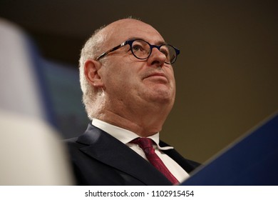 Brussels, Belgium. 1st June, 2018.Press Conference By European Commissioner Phil HOGAN On The Common Agricutural Policy. 