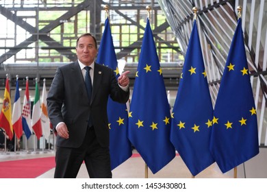 Brussels, Belgium. 20th June 2019.Prime Minister of Sweden, Stefan Lofven arrives for a European Union (EU) summit at EU Headquarters.