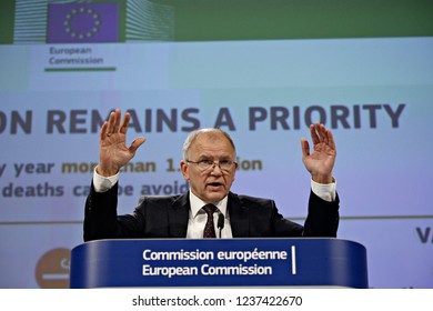 Brussels, Belgium. 22nd Nov. 2018.Press Conference By EU Commissioner Vytenis  Andriukaitis  On The Health At A Glance Report. 
