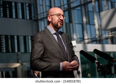 BRUSSELS, BELGIUM. 24th March 2022. Charles Michel, President Of European Council Arrives To G7 Summit.