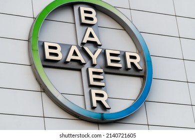 BRUSSELS, BELGIUM. 24th March 2022. Bayer Company Logo. Bayer Is A German Multinational Pharmaceutical And Life Sciences Company