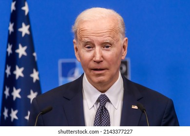 BRUSSELS, BELGIUM. 24th March 2022. Joe Biden, President of United States of America, during press conference after NATO extraordinary SUMMIT 2022.