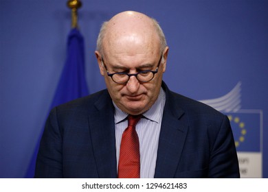 Brussels, Belgium. 25th January 2019. European  Commissioner For Agriculture Phil Hogan Holds A News Conference. 