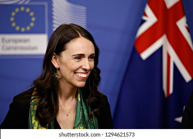 Brussels, Belgium. 25th January 2019.New Zealand's Prime Minister Jacinda Ardern and European Commission President Jean-Claude Juncker hold a news conference. 