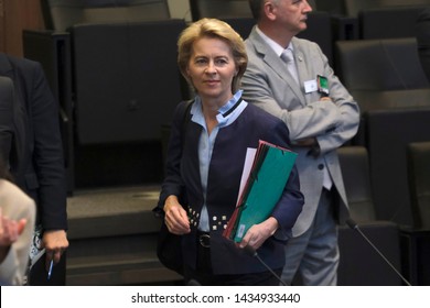 Brussels, Belgium. 26th June 2019. German Defense Minister Ursula Von Der Leyen  Attends A NATO Defence Ministers Meeting.