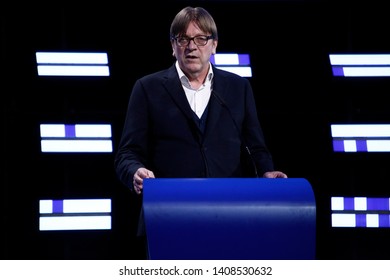 Brussels, Belgium. 26th May 2019. ALDE Lawmaker Guy Verhofstadt Speaks During The Final Estimation Of The Results Of The EU Parliament Election