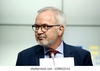 Brussels, Belgium. 29th January 2019.President Of The European Investisment Bank (EIB), Werner Hoyer, Speaks During The Annual Press Conference Of The EIB . 