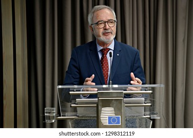 Brussels, Belgium. 29th January 2019.President Of The European Investisment Bank (EIB), Werner Hoyer, Speaks During The Annual Press Conference Of The EIB . 