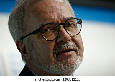 Brussels, Belgium. 29th January 2019.President Of The European Investisment Bank (EIB), Werner Hoyer, Speaks During The Annual Press Conference Of The EIB . 