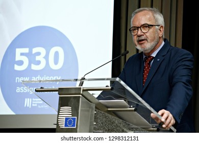 Brussels, Belgium. 29th January 2019.President Of The European Investisment Bank (EIB), Werner Hoyer, Speaks During The Annual Press Conference Of The EIB . 