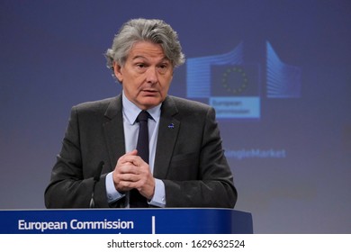 Brussels, Belgium. 29th January 2020. European Commissioner For The Internal Market Thierry Breton Communicates On The EU's 5G Plan.