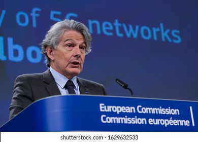 Brussels, Belgium. 29th January 2020. European Commissioner For The Internal Market Thierry Breton Communicates On The EU's 5G Plan.