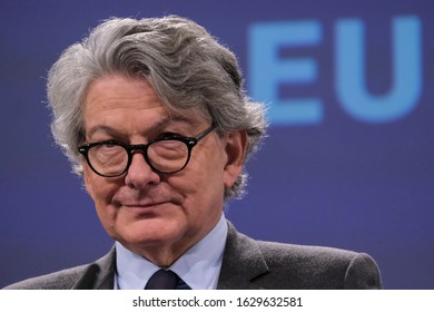 Brussels, Belgium. 29th January 2020. European Commissioner For The Internal Market Thierry Breton Communicates On The EU's 5G Plan.