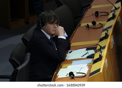 Brussels, Belgium. 29th January 2020. Member Of European Parliament Carles Puigdemont Attends A European Parliament Plenary Session