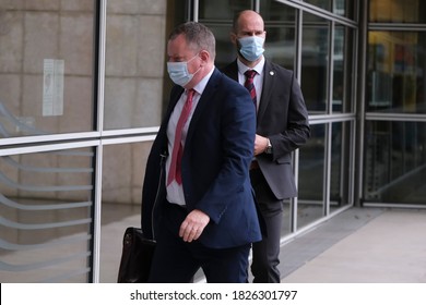 Brussels, Belgium. 2nd October 2020.  United Kingdom's Brexit Envoy David Frost Arrives For A Meeting At The European Commission.