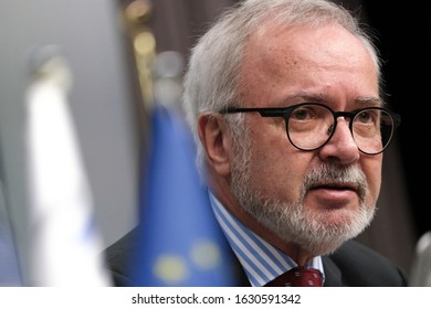 Brussels, Belgium. 30th January 2020. President Of The European Investment Bank (EIB), Werner Hoyer, Speaks During The Annual Press Conference Of The EIB.