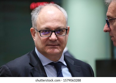 Brussels, Belgium. 4th December 2019. Italian Finance Minister Roberto Gualtieri Attends In A Eurogroup Finance Ministers' Meeting.