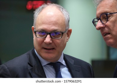 Brussels, Belgium. 4th December 2019. Italian Finance Minister Roberto Gualtieri Attends In A Eurogroup Finance Ministers' Meeting.