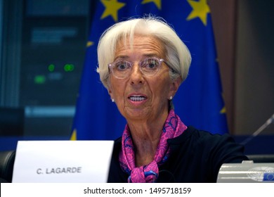 Brussels, Belgium. 4th Sep. 2019. Christine Lagarde, President-designate of the European Central Bank (ECB),  attends in a European Parliament's Committee on Economic Affairs at the EU Parliament . 