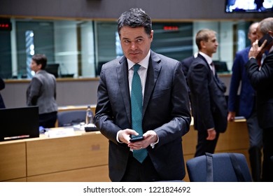 Brussels, Belgium. 5th November 2018. Finance Minister Of Ireland Paschal Donohoe Attends In Eurogroup Finance Ministers Meeting At The EU Headquarters