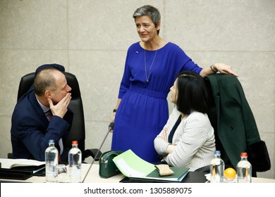 Brussels, Belgium. 6th Feb. 2019. European Competition Commissioner Margrethe Vestager Attends In A Weekly EU Commission College Meeting. 