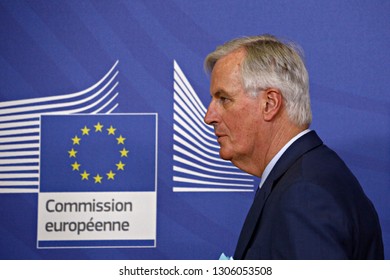 Brussels, Belgium. 6th Feb. 2019. EU's Chief Brexit Negotiator Michel Barnier During A Press Conference At EU Commission Headquarters. 