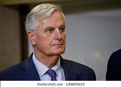 Brussels, Belgium. 6th Feb. 2019. EU's Chief Brexit Negotiator Michel Barnier During A Press Conference At EU Commission Headquarters. 