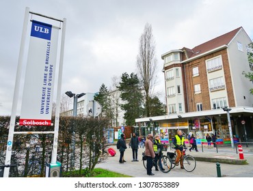 BRUSSELS, BELGIUM -7 FEB 2019- View Of The Solbosch Campus Of The Université Libre De Bruxelles (ULB), A Major Research And Teaching University Located In Brussels, Belgium.